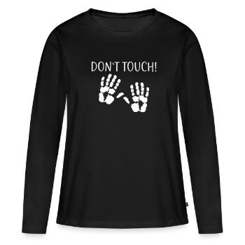 Don't Touch! Do not touch! Hands Distance - Women's Premium Organic Long Sleeve Shirt - black - Front - Julia (174cm)