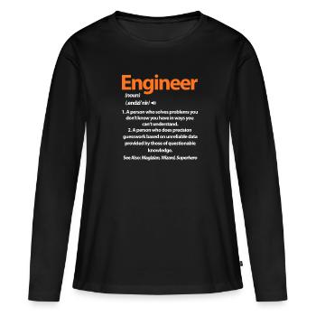 Ingenieur - Frauen Premium Bio Langarmshirt - Schwarz - Vorne - Julia (174cm)