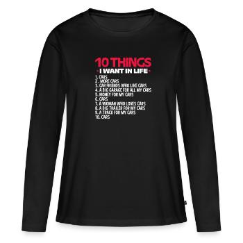 Kfz Mechaniker - Frauen Premium Bio Langarmshirt - Schwarz - Vorne - Julia (174cm)