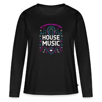 Musique house - T-shirt manches longues Premium bio Femme - noir - Devant - Julia (174cm)