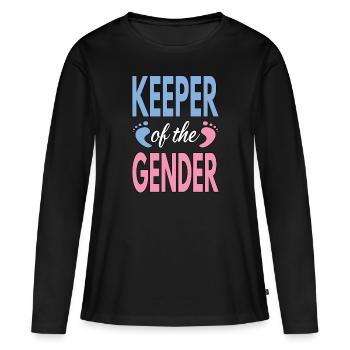 Le genre révèle le gardien de la grossesse de genre - T-shirt manches longues Premium bio Femme - noir - Devant - Julia (174cm)
