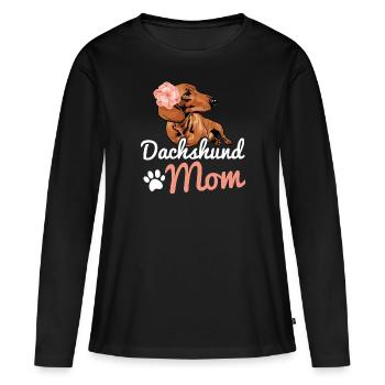 Dachshund Mom Hund Geschenkidee Dackel - Frauen Premium Bio Langarmshirt - Schwarz - Vorne - Julia (174cm)