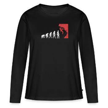 Alpinisme Evolution Grimpeurs Alpinisme - T-shirt manches longues Premium bio Femme - noir - Devant - Julia (174cm)