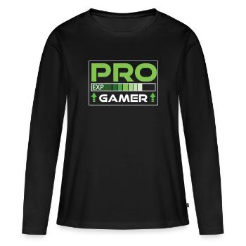 Pro Gamer Progamer Gaming Freak Gamer Merch - T-shirt manches longues Premium bio Femme - noir - Devant - Julia (174cm)