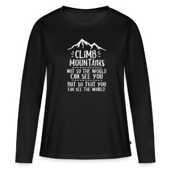 Alpinisme - T-shirt manches longues Premium bio Femme - noir - Devant - Julia (174cm)