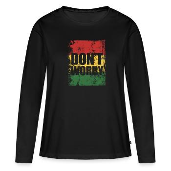 Reggae - Frauen Premium Bio Langarmshirt - Schwarz - Vorne - Julia (174cm)