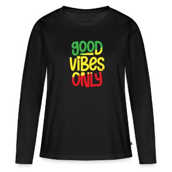 reggae - T-shirt manches longues Premium bio Femme - noir - Devant - Julia (174cm)