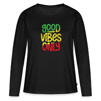 Rasta Rastafarian Reggae Jamaica Ragga Gift - T-shirt manches longues Premium bio Femme - noir - Devant - Julia (174cm)