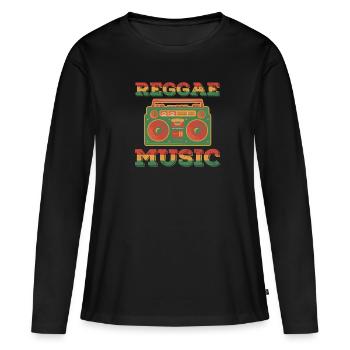 reggae - T-shirt manches longues Premium bio Femme - noir - Devant - Julia (174cm)