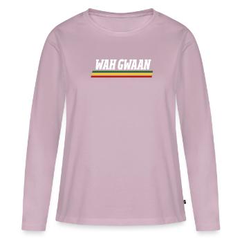 Rasta Rastafarian Reggae Jamaica Ragga Gift - T-shirt manches longues Premium bio Femme - rose poudré - Devant - Julia (174cm)