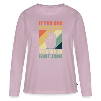 Fart Zone Fart Farting Gift Hommes - T-shirt manches longues Premium bio Femme - rose poudré - Devant - Julia (174cm)