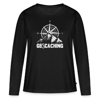Geocaching Compass Radar GPS Geocacher Gift - T-shirt manches longues Premium bio Femme - noir - Devant - Julia (174cm)