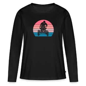Quad - T-shirt manches longues Premium bio Femme - noir - Devant - Julia (174cm)
