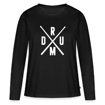 Drums drummer drum - Women's Premium Organic Long Sleeve Shirt - black - Front - Julia (174cm)