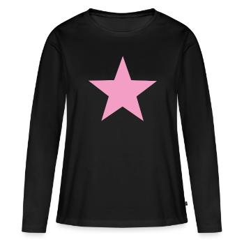 pink star pink star - Women's Premium Organic Long Sleeve Shirt - black - Front - Julia (174cm)