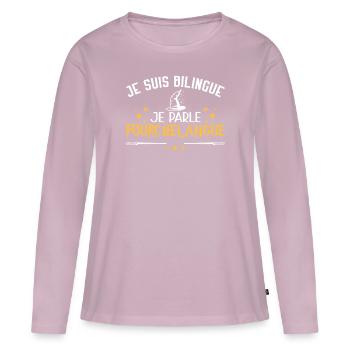 Humor Film, Kino, ich bin zweisprachig, Zauberer - Frauen Premium Bio Langarmshirt - Altrosa - Vorne - Julia (174cm)