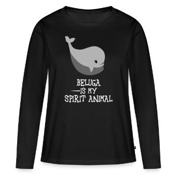 Baleine baleine béluga bélugas béluga baleine mer - T-shirt manches longues Premium bio Femme - noir - Devant - Julia (174cm)