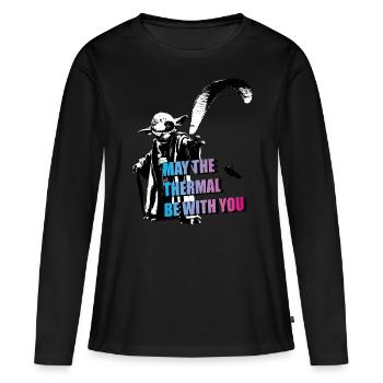 May the thermal be with you Parapente parapente - T-shirt manches longues Premium bio Femme - noir - Devant - Julia (174cm)