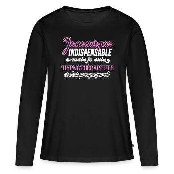 Hypnothérapeute humour métier hypnose, idée cadeau - T-shirt manches longues Premium bio Femme - noir - Devant - Julia (174cm)
