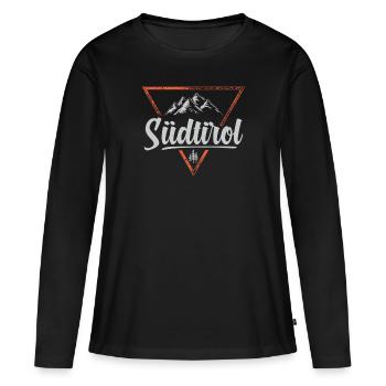 Cadeau Tyrol du Sud Randonnée dans les montagnes du Tyrol du Sud - T-shirt manches longues Premium bio Femme - noir - Devant - Julia (174cm)