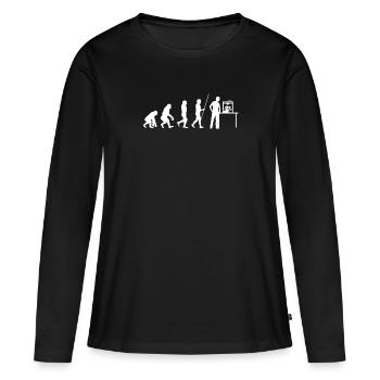 3d Drucker Evolution Druck Drucken Geschenk - Frauen Premium Bio Langarmshirt - Schwarz - Vorne - Julia (174cm)