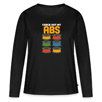 Imprimante 3D Impression Impression 3D Cadeau Pla - T-shirt manches longues Premium bio Femme - noir - Devant - Julia (174cm)