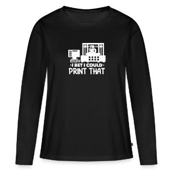 Imprimante 3D - T-shirt manches longues Premium bio Femme - noir - Devant - Julia (174cm)