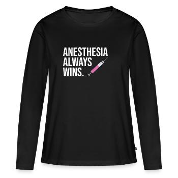 Infirmière d'anesthésie citation drôle de CRNA - T-shirt manches longues Premium bio Femme - noir - Devant - Julia (174cm)