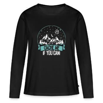Cache me if you can - Women's Premium Organic Long Sleeve Shirt - black - Front - Julia (174cm)