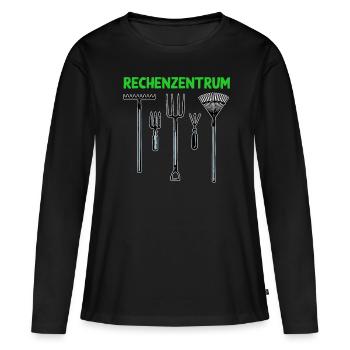 Rechenzentrum Garten Rechen Geschenk Für - Frauen Premium Bio Langarmshirt - Schwarz - Vorne - Julia (174cm)
