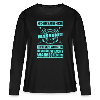 Kfz-Mechatroniker Kfz-Mechaniker Geschenk - Frauen Premium Bio Langarmshirt - Schwarz - Vorne - Julia (174cm)
