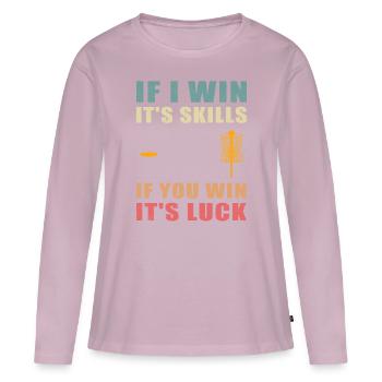 Disc Golf Discgolf | Discgolfspieler Geschenk - Frauen Premium Bio Langarmshirt - Altrosa - Vorne - Julia (174cm)