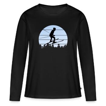 ski ski - Frauen Premium Bio Langarmshirt - Schwarz - Vorne - Julia (174cm)