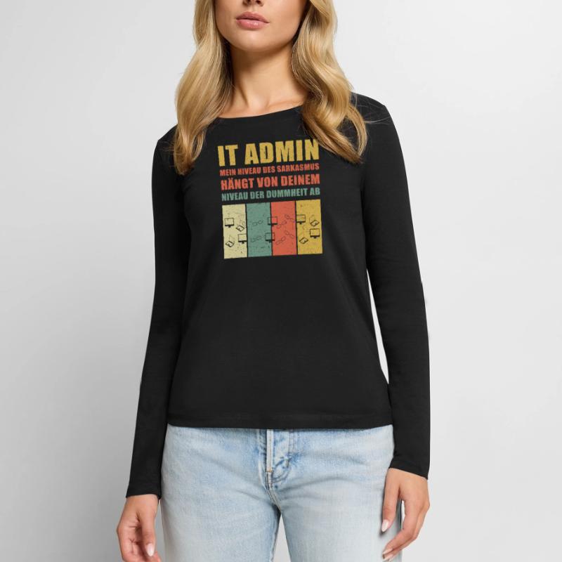 IT Admin IT-Administrator Informatiker Geschenk Frauen Premium Bio Langarmshirt