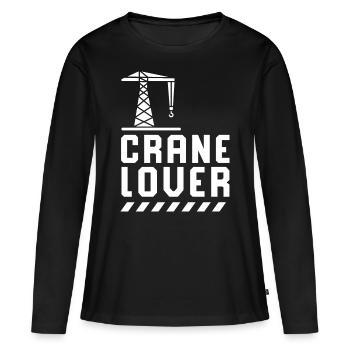 Grue amer grutier grutier grutier grue - T-shirt manches longues Premium bio Femme - noir - Devant - Julia (174cm)