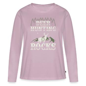 Chasseur Chasse chasse chasse Chasse Chasse Chasseur Cadeau - T-shirt manches longues Premium bio Femme - rose poudré - Devant - Julia (174cm)