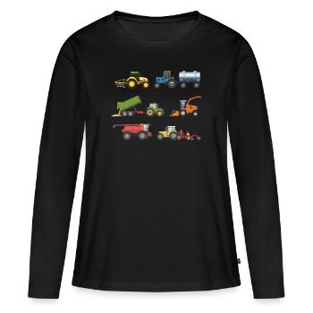 Trecker Tractor on Farm for Kids Farmer - Women's Premium Organic Long Sleeve Shirt - black - Front - Julia (174cm)