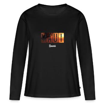 Maui hawaii - T-shirt manches longues Premium bio Femme - noir - Devant - Julia (174cm)