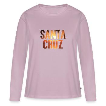 Santa Cruz - T-shirt manches longues Premium bio Femme - rose poudré - Devant - Julia (174cm)