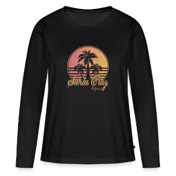 Santa Cruz California - T-shirt manches longues Premium bio Femme - noir - Devant - Julia (174cm)
