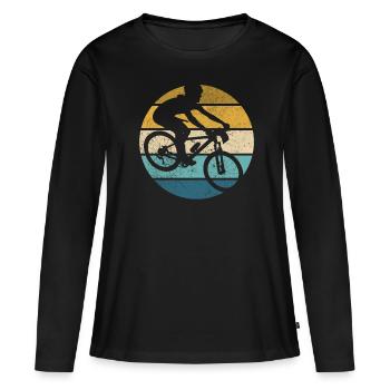 Retro Track Cycling Vintage Cycling Track - Women's Premium Organic Long Sleeve Shirt - black - Front - Julia (174cm)