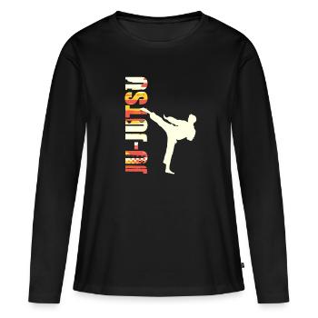 Ju-Jutsu, asiatische Kampfsportart - Frauen Premium Bio Langarmshirt - Schwarz - Vorne - Julia (174cm)
