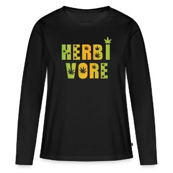 Cannabis, CBD humor, marijuana, medicinal plant - Women's Premium Organic Long Sleeve Shirt - black - Front - Julia (174cm)