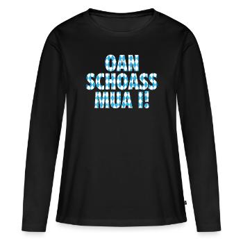 Bayern Bayrischer Dialekt Bayrisches Geschenk - Frauen Premium Bio Langarmshirt - Schwarz - Vorne - Julia (174cm)