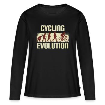 Cyclist Evolution, Cyclists - Women's Premium Organic Long Sleeve Shirt - black - Front - Julia (174cm)