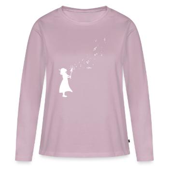 Partitions Pusteblume Musique et rêves - T-shirt manches longues Premium bio Femme - rose poudré - Devant - Julia (174cm)