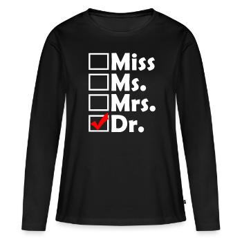 Médecin médecin spécialiste médecin - T-shirt manches longues Premium bio Femme - noir - Devant - Julia (174cm)