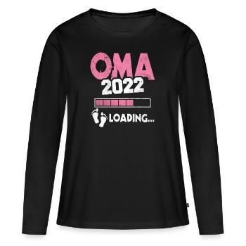Werdende Oma 2022 Loading Nachwuchs Großmutter - Frauen Premium Bio Langarmshirt - Schwarz - Vorne - Julia (174cm)