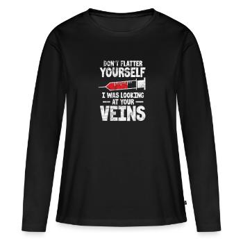 Anesthésie anesthésiste médecin médecin cadeau - T-shirt manches longues Premium bio Femme - noir - Devant - Julia (174cm)