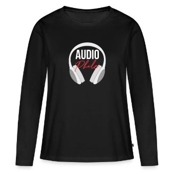 Audiophil Audio Musik Analog Kopfhöhrer Geschenk - Frauen Premium Bio Langarmshirt - Schwarz - Vorne - Julia (174cm)